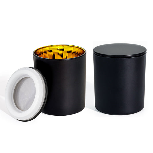 Aroparc 10 fl.oz Candle Jars with Metal Black Lids